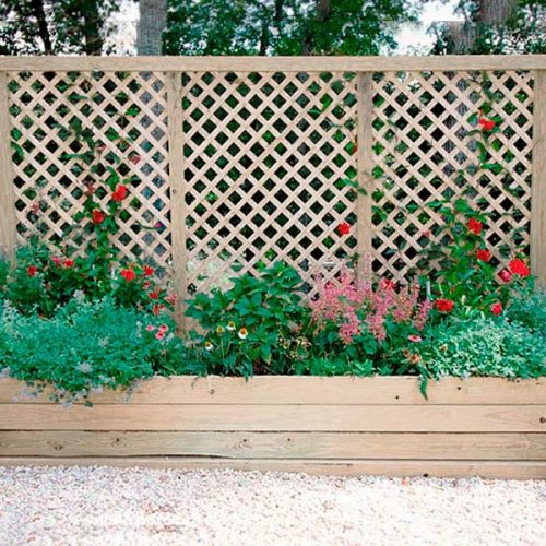 Baroque Terrace Wooden Trellis Panel with Planter