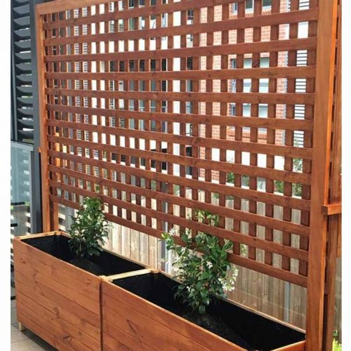 Nippon Wooden Trellis Panel with Planter