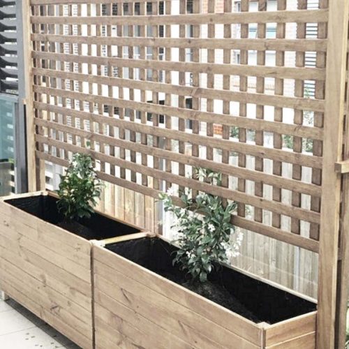 Nippon Wooden Trellis Panel with Planter