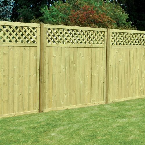 Vertical Tongue & Groove Lattice Top Fence Panel