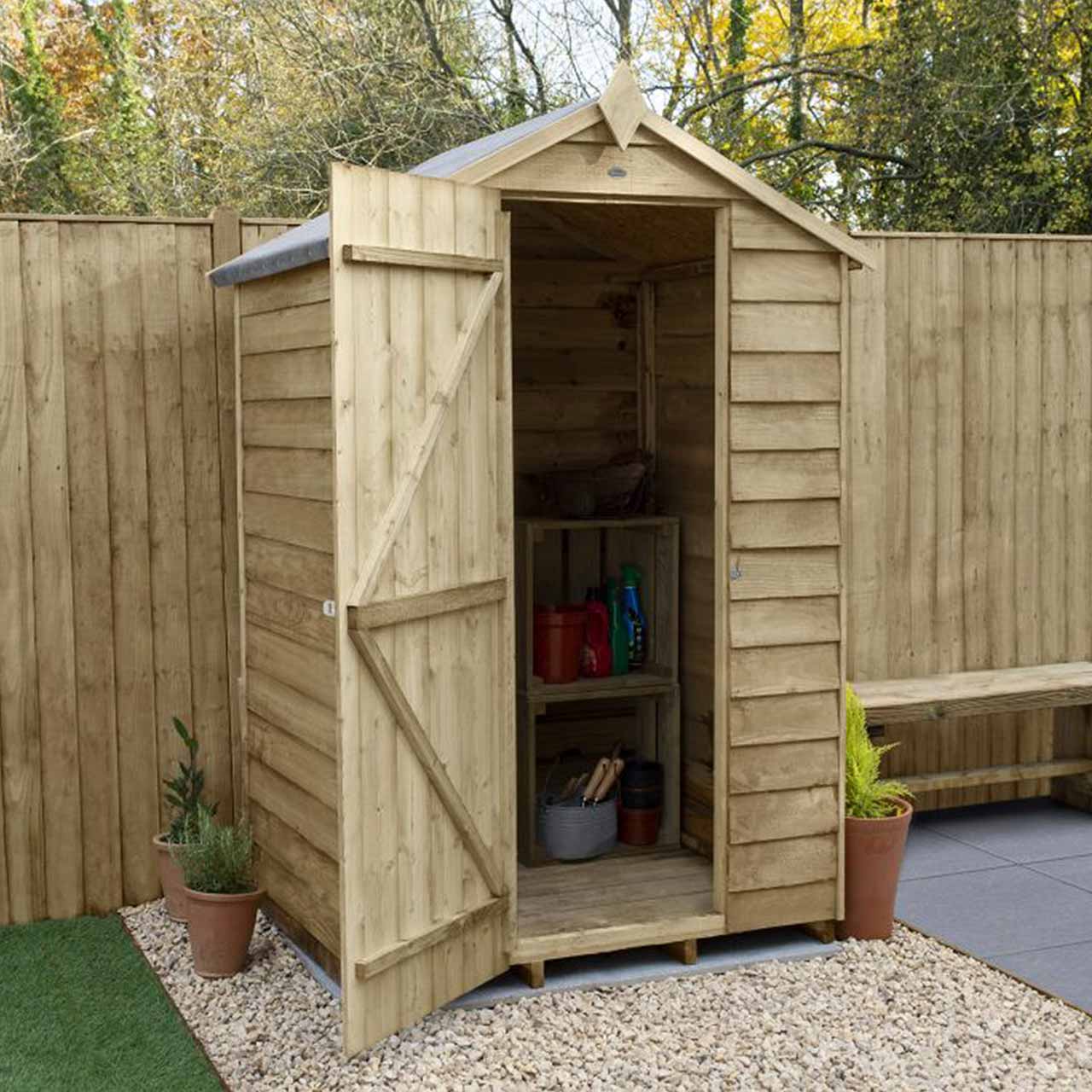 Overlap Pressure Treated 4×3 Apex Shed – No Window