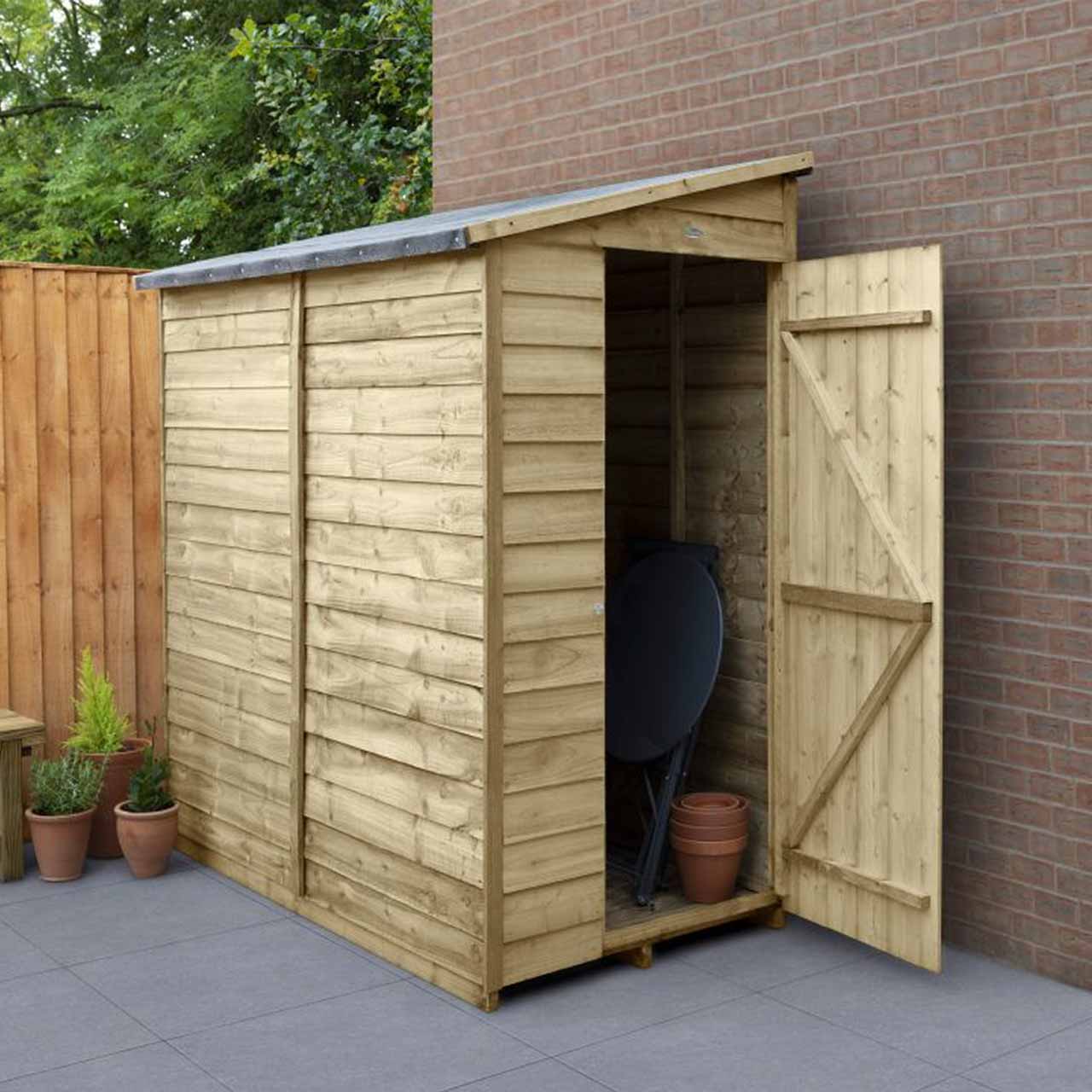 Overlap Pressure Treated 6×3 Pent Shed – No Window