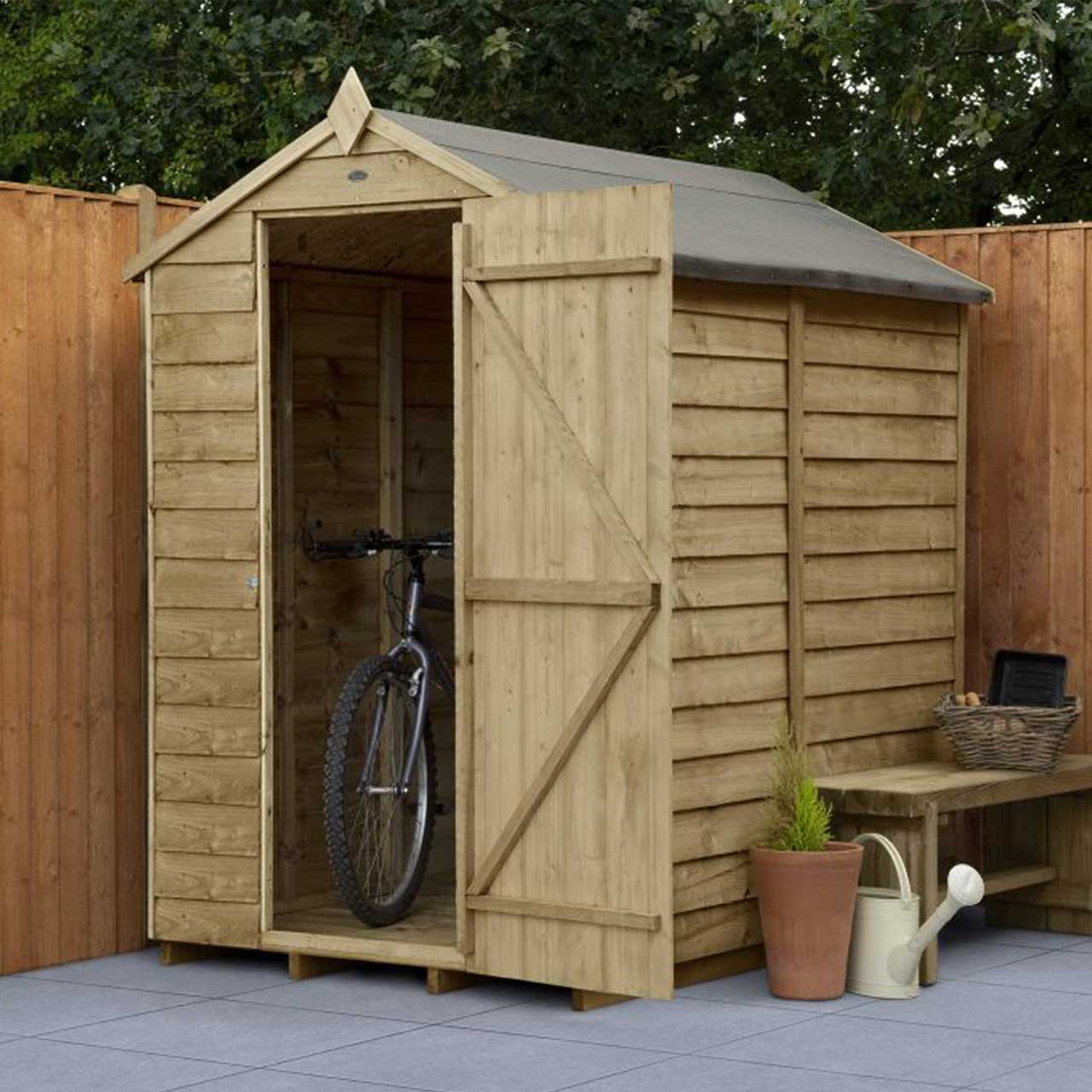 Overlap Pressure Treated 6×4 Apex Shed – No Window