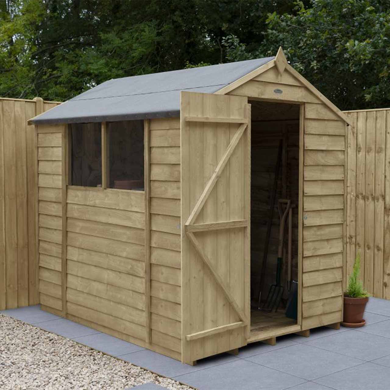 Overlap Pressure Treated 7×5 Apex Shed