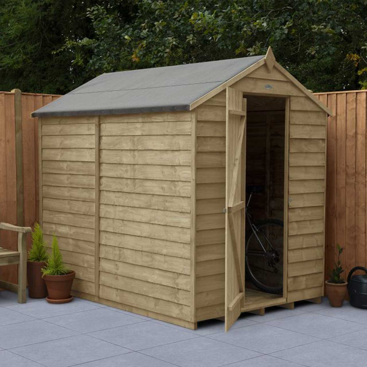 Overlap Pressure Treated 7×5 Apex Shed – No Window