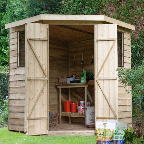 Overlap Pressure Treated 7×7 Corner Shed