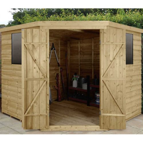 Overlap Pressure Treated 8×8 Corner Shed