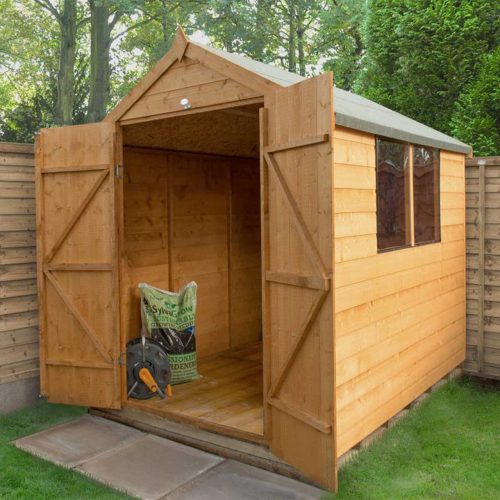 Shiplap Dip Treated 8×6 Apex Shed – Double Door