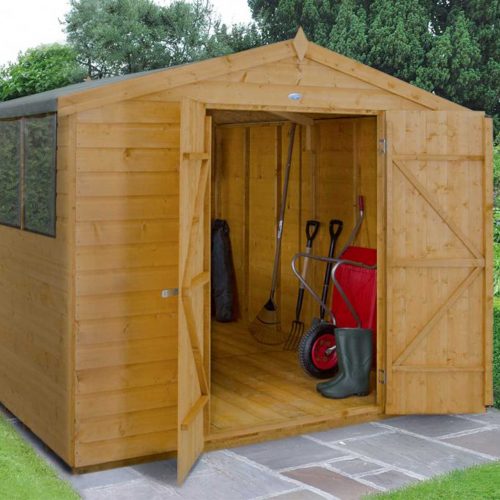 Shiplap Dip Treated 10×8 Apex Shed – Double Door