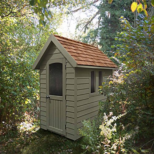 Redwood Lap Forest Retreat 6×4 Shed – Moss Green - Installed