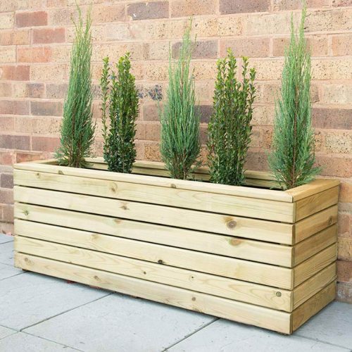 Linear Wooden Rectangular Planter