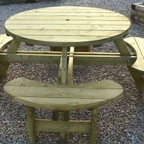 Round Table & Bench Set