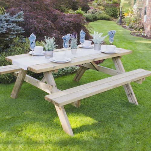 Rectangular Wooden Picnic Table