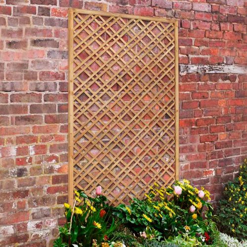 Softwood Double Slatted Diamond Trellis Panel