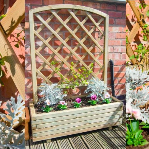 Toulouse Wooden Trellis Panel with Planter