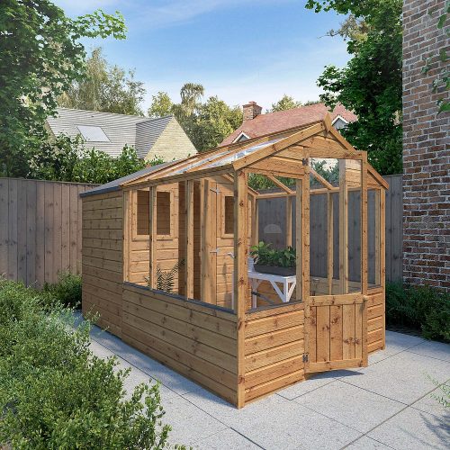 8 x 6 Shiplap Combi Greenhouse & Wooden Storage Shed
