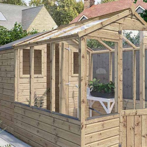 Shiplap Combi Greenhouse & Wooden Storage Shed