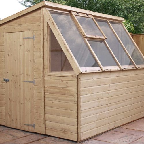 Shiplap Single Door Potting Shed Wooden Greenhouse