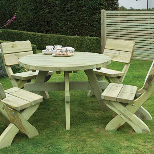 Country Style Round Table & Chair Set